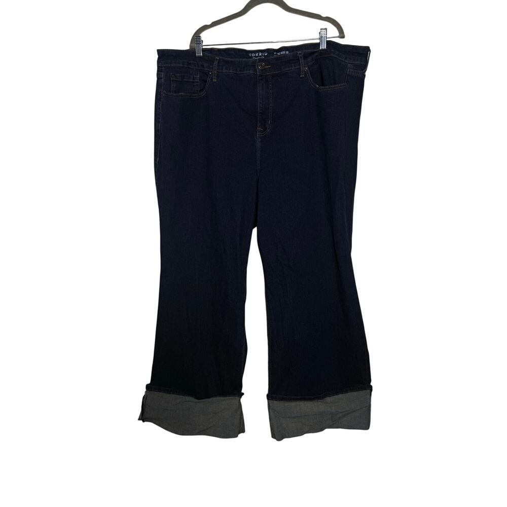 Torrid Jeans Perfect Wide Leg Women's 26R Dark Wash Cuffed